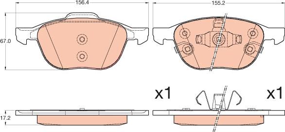 TRW GDB2059 - Piduriklotsi komplekt,ketaspidur parts5.com