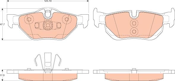 TRW GDB2050 - Brake Pad Set, disc brake parts5.com