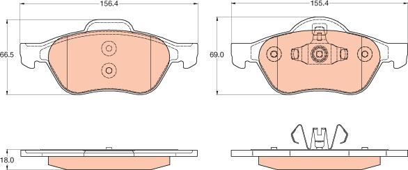 TRW GDB2053 - Fren balata seti, diskli fren parts5.com