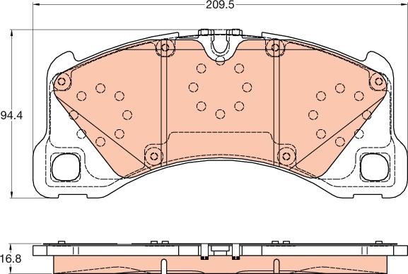 TRW GDB2052 - Brake Pad Set, disc brake parts5.com