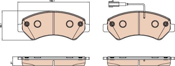 TRW GDB2069 - Set placute frana,frana disc parts5.com