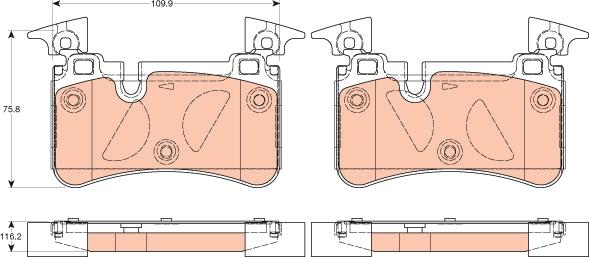 TRW GDB2061 - Piduriklotsi komplekt,ketaspidur parts5.com