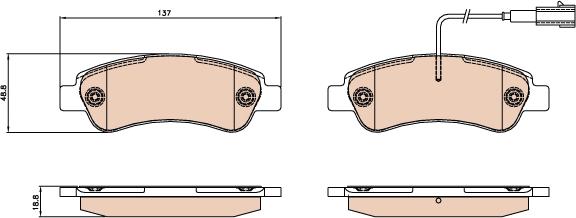 TRW GDB2068 - Σετ τακάκια, δισκόφρενα parts5.com