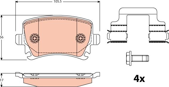 TRW GDB2083 - Brake Pad Set, disc brake parts5.com