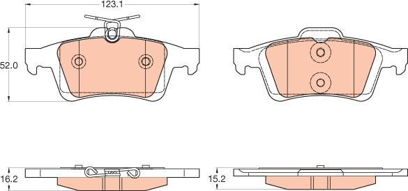 TRW GDB2033 - Komplet kočnih obloga, disk kočnica parts5.com