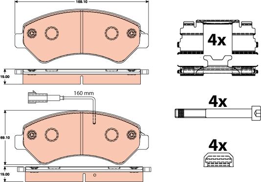 TRW GDB2072 - Set placute frana,frana disc parts5.com