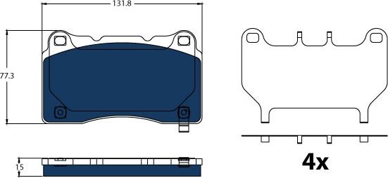 TRW GDB2198BTE - Juego de pastillas de freno parts5.com