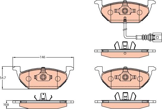 TRW GDB2108 - Σετ τακάκια, δισκόφρενα parts5.com