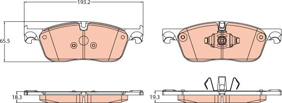 TRW GDB2119 - Komplet pločica, disk-kočnica parts5.com