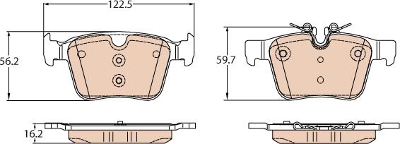 TRW GDB2110 - Komplet pločica, disk-kočnica parts5.com