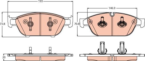 TRW GDB2113 - Fékbetétkészlet, tárcsafék parts5.com