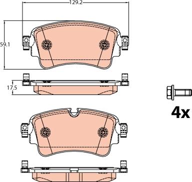 TRW GDB2132 - Set placute frana,frana disc parts5.com