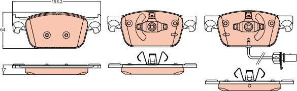 TRW GDB2127 - Set placute frana,frana disc parts5.com