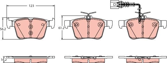 TRW GDB2358 - Sada brzdových platničiek kotúčovej brzdy parts5.com