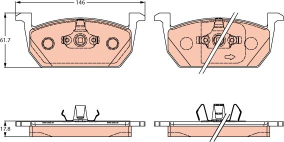 TRW GDB2266 - Set placute frana,frana disc parts5.com