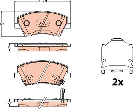 TRW GDB2203 - Juego de pastillas de freno parts5.com