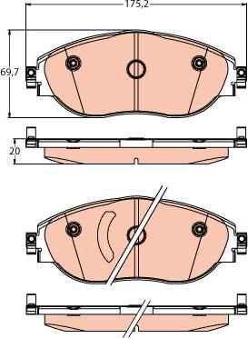 TRW GDB2219 - Set placute frana,frana disc parts5.com