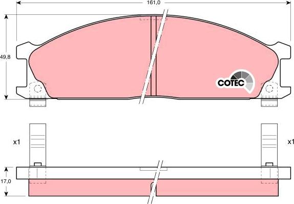 TRW GDB766 - Brake Pad Set, disc brake parts5.com