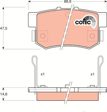 TRW GDB774 - Σετ τακάκια, δισκόφρενα parts5.com