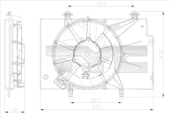 TYC 810-0043 - Ventilador, refrigeración del motor parts5.com