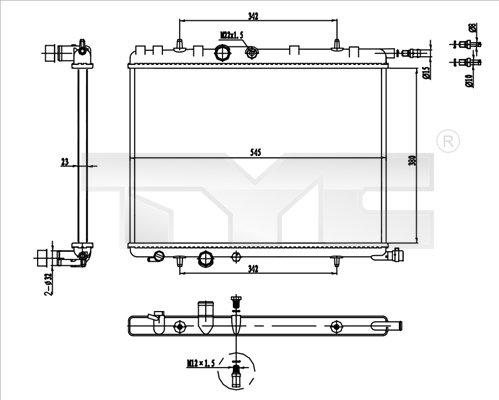 TYC 726-0016-R - Radiador, refrigeración del motor parts5.com