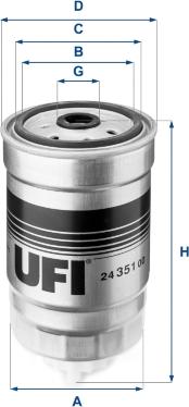 UFI 24.351.00 - Yakıt filtresi parts5.com