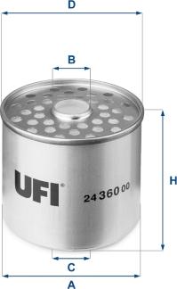 UFI 24.360.00 - Filtr paliwa parts5.com