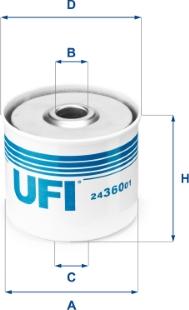 UFI 24.360.01 - Filtro combustible parts5.com