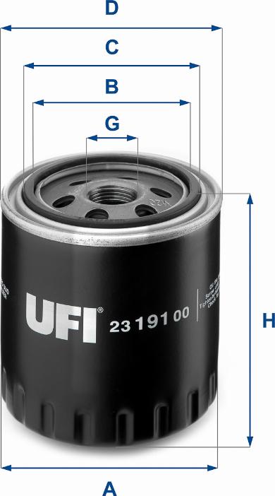 UFI 23.191.00 - Filtre à huile parts5.com