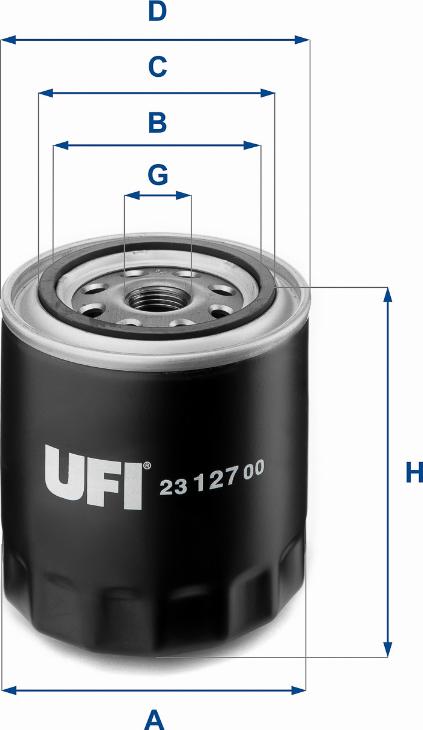 UFI 23.127.00 - Olejový filtr parts5.com