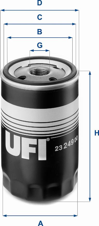 UFI 23.249.00 - Filtro de aceite parts5.com