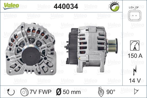 Valeo 440034 - Генератор parts5.com