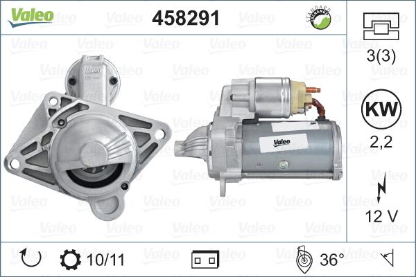 Valeo 458291 - Rozrusznik parts5.com