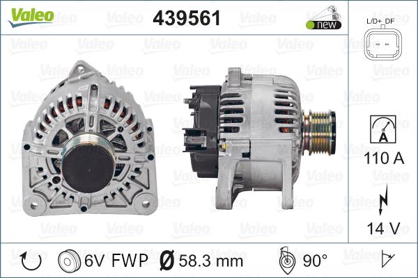 Valeo 439561 - Alternador parts5.com