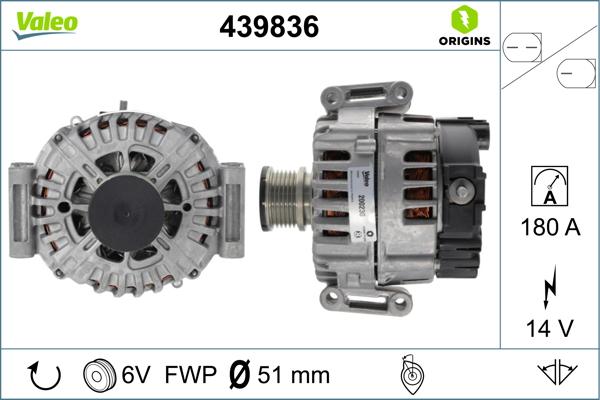 Valeo 439836 - Alternador parts5.com