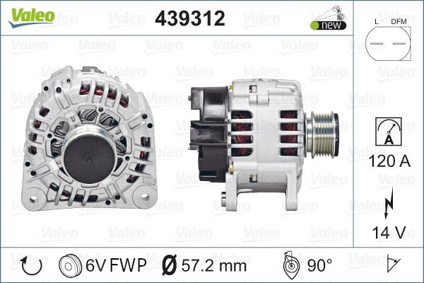Valeo 439312 - Alternador parts5.com