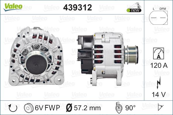 Valeo 439312 - Alternatör parts5.com