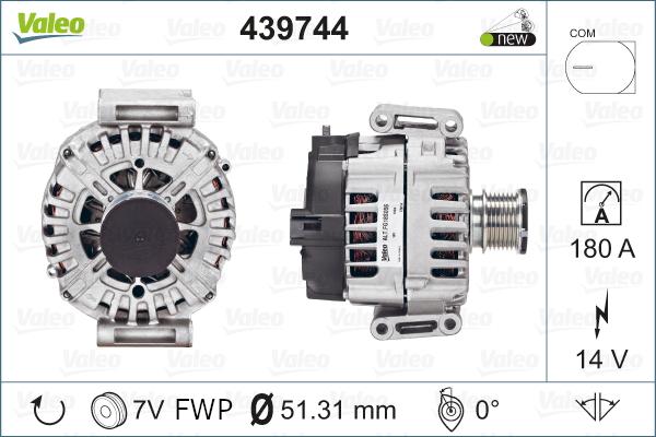 Valeo 439744 - Generator / Alternator parts5.com