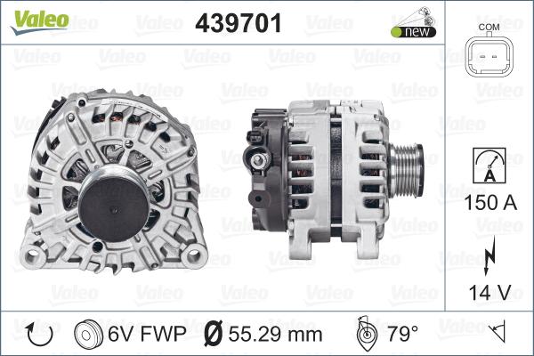 Valeo 439701 - Генератор parts5.com