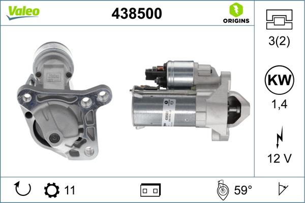 Valeo 438500 - Motor de arranque parts5.com