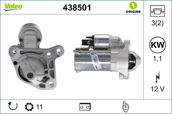 Valeo 438501 - Käynnistinmoottori parts5.com