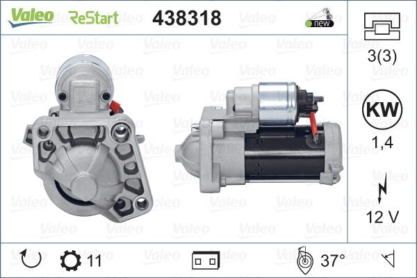 Valeo 438318 - Önindító parts5.com