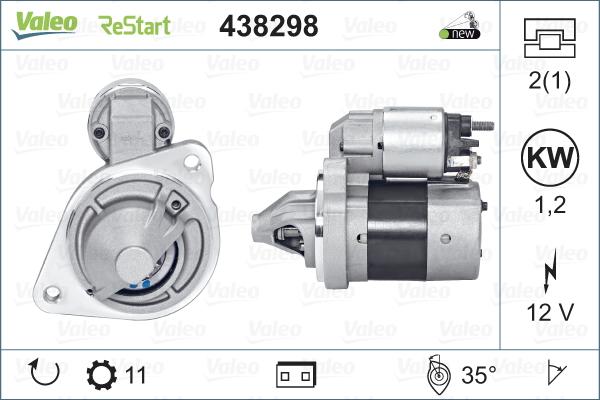 Valeo 438298 - Motor de arranque parts5.com