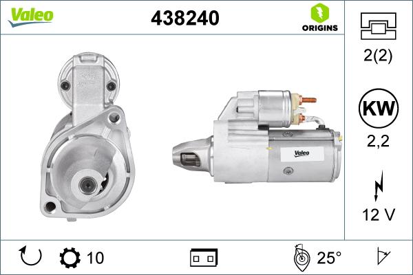 Valeo 438240 - Rozrusznik parts5.com