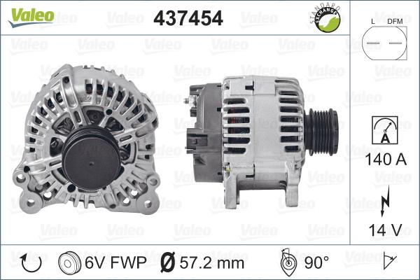 Valeo 437454 - Alternador parts5.com
