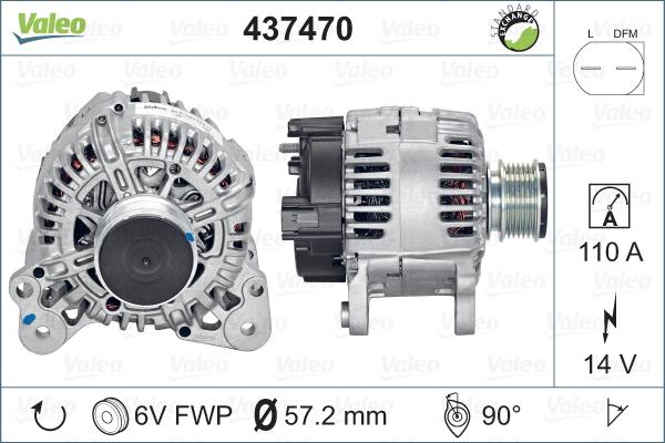 Valeo 437470 - Generator / Alternator parts5.com