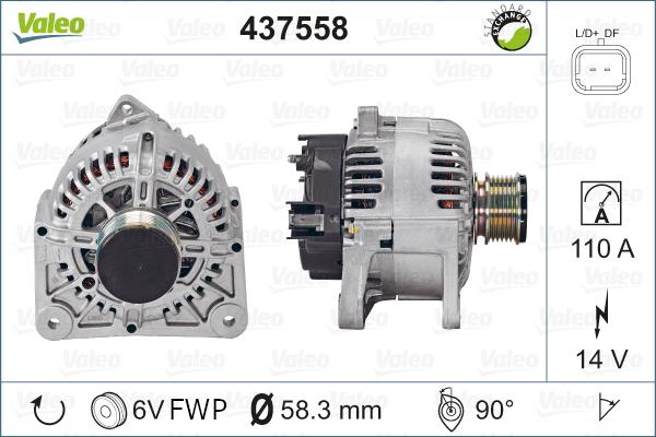 Valeo 437558 - Alternador parts5.com