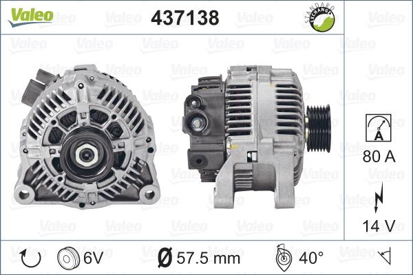 Valeo 437138 - Alternador parts5.com