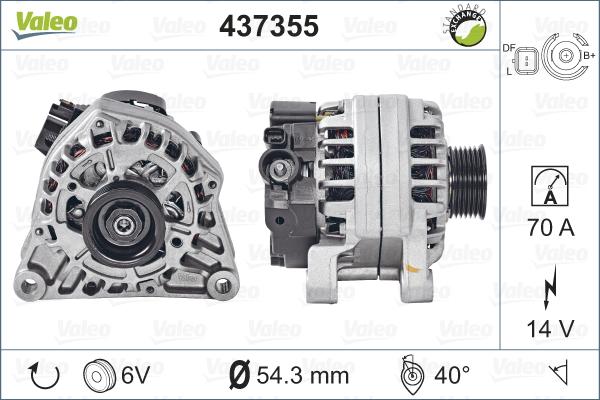 Valeo 437355 - Alternador parts5.com