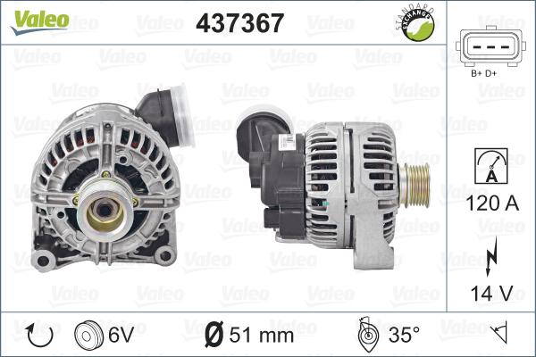 Valeo 437367 - Generator / Alternator parts5.com